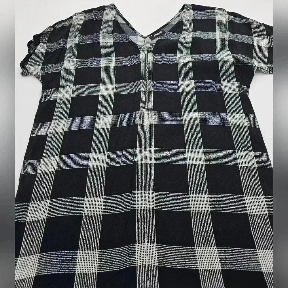 Madewell Women's XS Black and White Plaid Sheath Dress - Picture 10 of 10